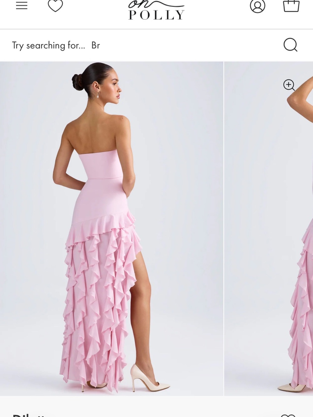 Oh Polly Light Pink Strapless Ruffle High-Low Dress